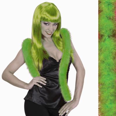 O45590-101 neongrün Marabu Besatz Federschal länge ca.2 Meter - 0