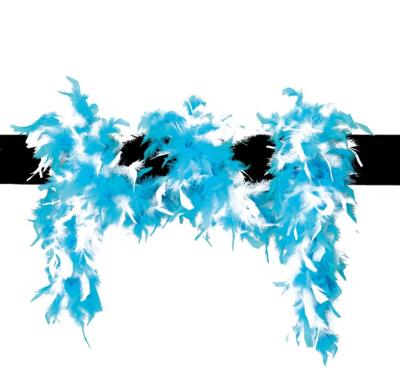 O45190-13-81 türkis-weiß mix Federboa Boa Federstola ca.1,80m lang ca.65g - 0