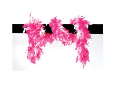 O45190-69-81 neonpink-weiß mix Federboa Boa Federstola ca.1,80m lang ca.65g - 1