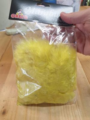 O45590-35 neongelb Marabu Besatz Federschal länge ca.2 Meter - 3