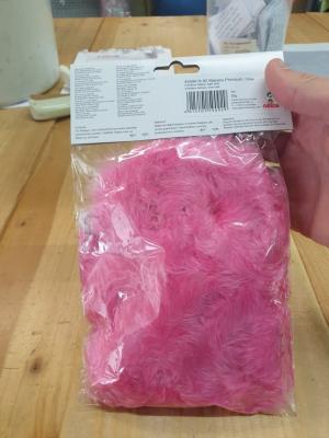 O45590-92 flamingo rosa Marabu Besatz Federschal länge ca.2 Meter - 3