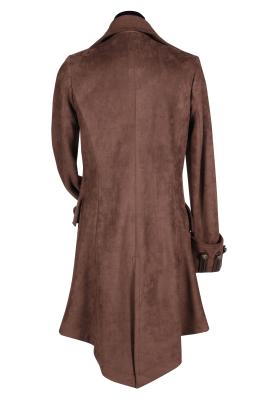 T3514-1300-XS braun Damen Piraten Jacke lang Barock Mantel Gr.XS=36 - 1