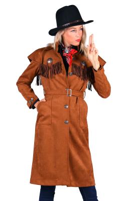 T3621-1300 braun Damen Cowgirl Jacke Mantel - 0