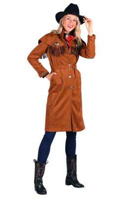 T3621-1300 braun Damen Cowgirl Jacke Mantel - 2