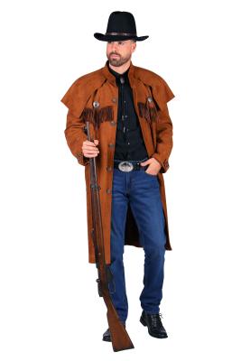 T3622-1300-M braun Herren Cowboy Mantel Trapper Jacke Gr.M=50 - 1