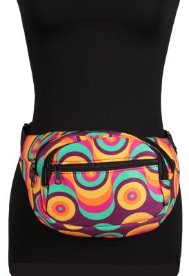 T3911-CIRC mehrfabig Kreise Hippie Gürteltasche Bauchtasche Hüfttasche - 0