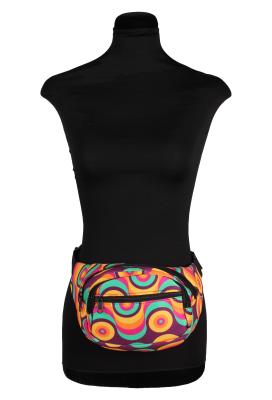 T3911-CIRC mehrfabig Kreise Hippie Gürteltasche Bauchtasche Hüfttasche - 1