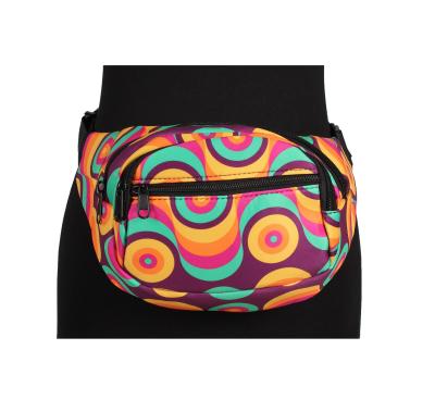 T3911-CIRC mehrfabig Kreise Hippie Gürteltasche Bauchtasche Hüfttasche - 2