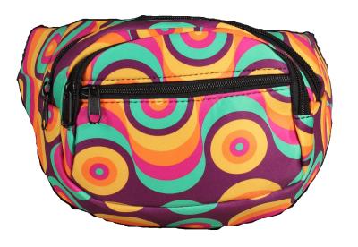 T3911-CIRC mehrfabig Kreise Hippie Gürteltasche Bauchtasche Hüfttasche - 3