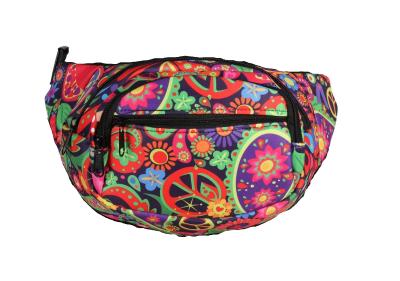 T3911-PAIS mehrfabig Peace Blumen Hippie Gürteltasche Bauchtasche Hüfttasche - 4