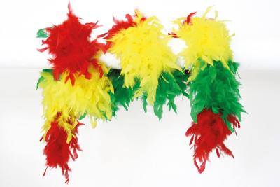W21007-23 rot-gelb-grün Federboa Boa Federstola ca.1,80m lang ca.65g