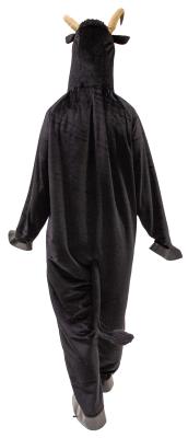 O7459-160-175 schwarz Damen Herren Stier Kostüm Overall Körpergröße ca.160-175 cm - 3