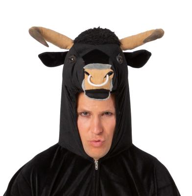 O7459-175-190 schwarz Damen Herren Stier Kostüm Overall Körpergröße ca.175-190 cm - 5