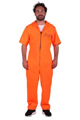 T3918-XS-S orange Herren Prisoner-Gauner Kostüm Overall Gr.XS-S=46-48 - 2