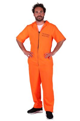 T3918-M-L orange Herren Prisoner-Gauner Kostüm Overall Gr.M-L=52-56 - 1