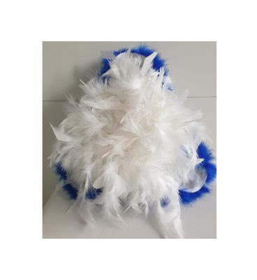 N14-59-60 Damen-Herren weißer Funkenhut mit blau-silberborte Marabu-blau Federboa-weiß Gr.59-60 - 4