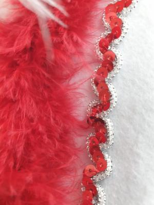 N16 weißer Funkenhut mit rot-silberborte Marabu-rot Federboa-weiß - 3