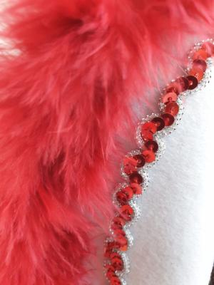 N17-59-60 Damen-Herren weißer Funkenhut mit rot-silberborte Marabu-rot Gr.59-60 - 5