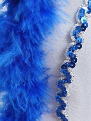 N18-59-60 Damen-Herren weißer Funkenhut mit blau-silberborte Marabu-blau Gr.59-60 - 3