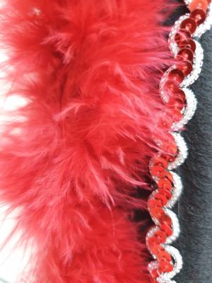 N19-59-60 schwarzer Funkenhut mit rot-silberborte Marabu-rot Gr.59-60 - 4