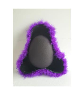 N20 schwarzer Funkenhut mit silberborte Marabu-lila - 3