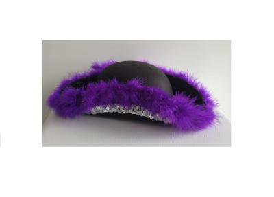 N20 schwarzer Funkenhut mit silberborte Marabu-lila - 5