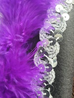 N21-53-54 schwarzer Funkenhut mit silberborte Marabu-lila Federboa schwarz-lila mix Gr.53-54 - 6