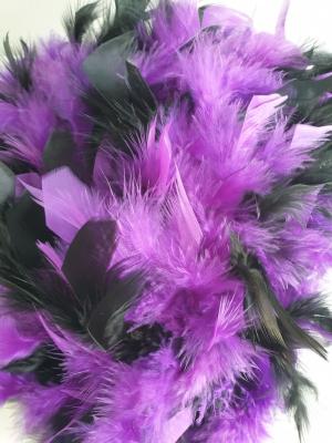 N21-57-58 schwarzer Funkenhut mit silberborte Marabu-lila Federboa schwarz-lila mix Gr.57-58 - 3