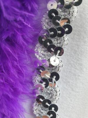 N23-57-58 weißer Funkenhut mit silberborte Marabu-lila Federboa-weiß Gr.57-58 - 3