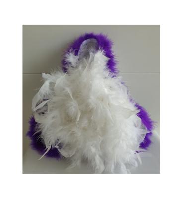 N23-57-58 weißer Funkenhut mit silberborte Marabu-lila Federboa-weiß Gr.57-58 - 5