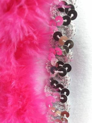 N24-55-56 weißer Funkenhut mit silberborte Marabu-pink Gr.55-56 - 3