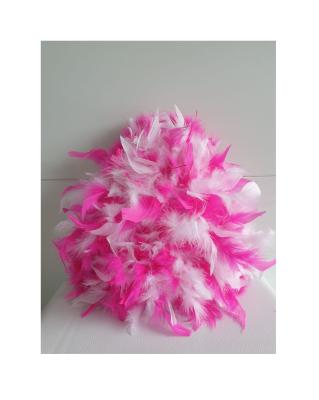 N25-53-54 Kinder-Damen weißer Funkenhut mit silberborte Marabu-pink Federboa pink-weiß mix Gr.53-54 - 5