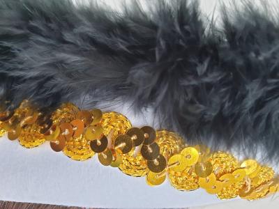 N26-57-58 weißer Funkenhut mit goldborte Marabu-schwarz Gr.57-58 - 3