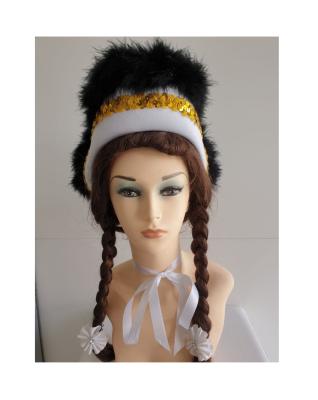 N26 weißer Funkenhut mit goldborte Marabu-schwarz - 0