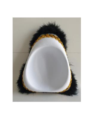 N26 weißer Funkenhut mit goldborte Marabu-schwarz - 4