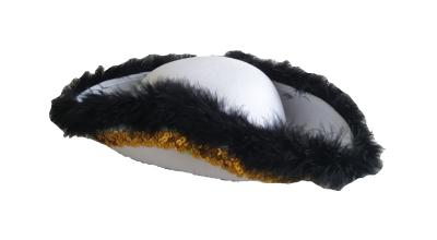 N26 weißer Funkenhut mit goldborte Marabu-schwarz - 6