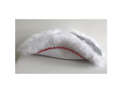 N30-55-56 weißer Funkenhut mit rot-silberborte Marabu-weiß Gr.55-56 - 6