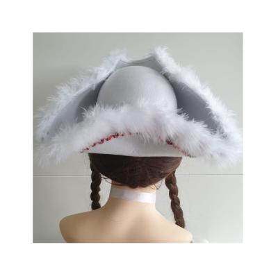 N30-57-58 weißer Funkenhut mit rot-silberborte Marabu-weiß Gr.57-58 - 2