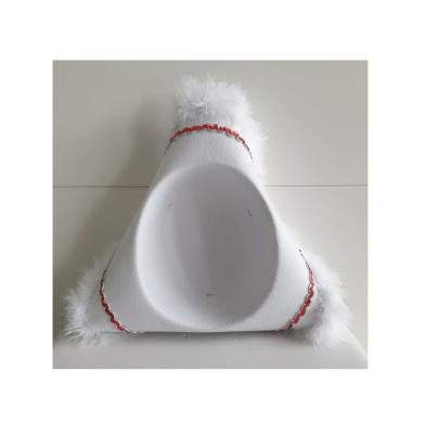 N30-57-58 weißer Funkenhut mit rot-silberborte Marabu-weiß Gr.57-58 - 4