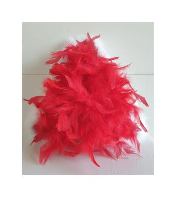 N31-57-58 Damen-Herren weißer Funkenhut mit rot-silberborte Marabu-weiß Federboa-rot Gr.57-58 - 3