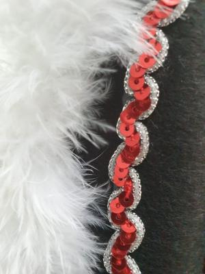 N34-57-58 Damen-Herren schwarzer Funkenhut mit rot-silberborte Marabu-weiß Gr.57-58 - 4