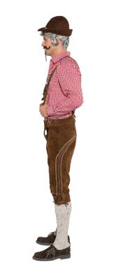 O7637-56 dunkelbraun Herren Lederhose Trachtenhose 3/4 lang Gr.56 - 2