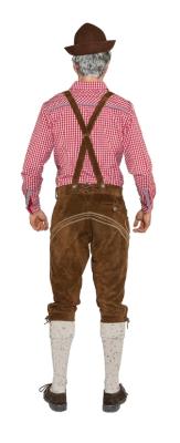 O7637-58 dunkelbraun Herren Lederhose Trachtenhose 3/4 lang Gr.58 - 3