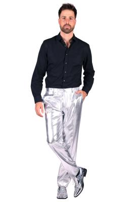 T3920-1700-52 silber Metallic Herrenhose Disco Party Gr.52 - 3