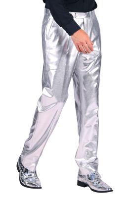 T3920-1700 silber Metallic Herrenhose Disco Party - 0