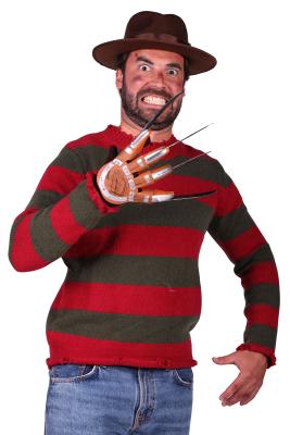 T3992-S-M Mehrfarbig Herren Horror Kostüm Schere 3 Teile (Pulli,Scherenhand,Hut) Gr.S-M=48-50 - 2