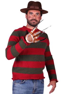 T3992-XXL Mehrfarbig Herren Horror Kostüm Schere 3 Teile (Pulli,Scherenhand,Hut) Gr.XXL=60 - 1