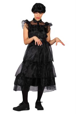 T4000-XS schwarz Damen Ballsaalkleid lang Wednesday 3 Teile (Kleid,Gürtel,Band) Gr.XS=36 - 2