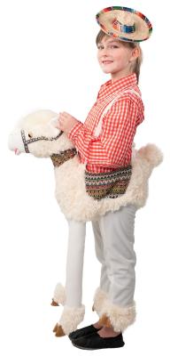O674 weiß-beige Kinder Junge Mädchen Lama Kostüm Plüsch-Reittier für 3-5 Jahre geeignet - 1