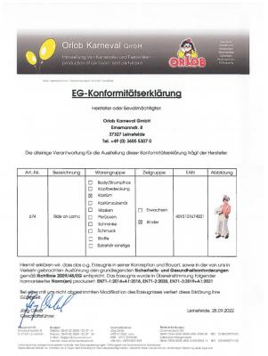 O674 weiß-beige Kinder Junge Mädchen Lama Kostüm Plüsch-Reittier für 3-5 Jahre geeignet - 2